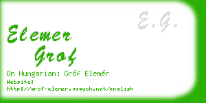 elemer grof business card